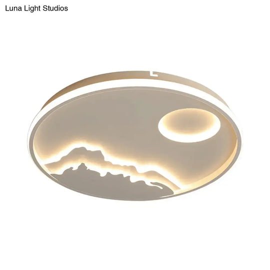 Modern Led Circle Ceiling Light With Acrylic Shade In Warm/White 17’/20.5’/25’ Diameter -