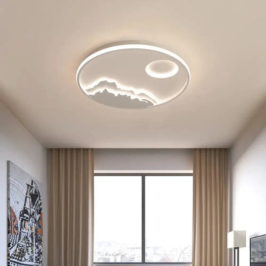 Modern Led Circle Ceiling Light With Acrylic Shade In Warm/White 17’/20.5’/25’ Diameter -