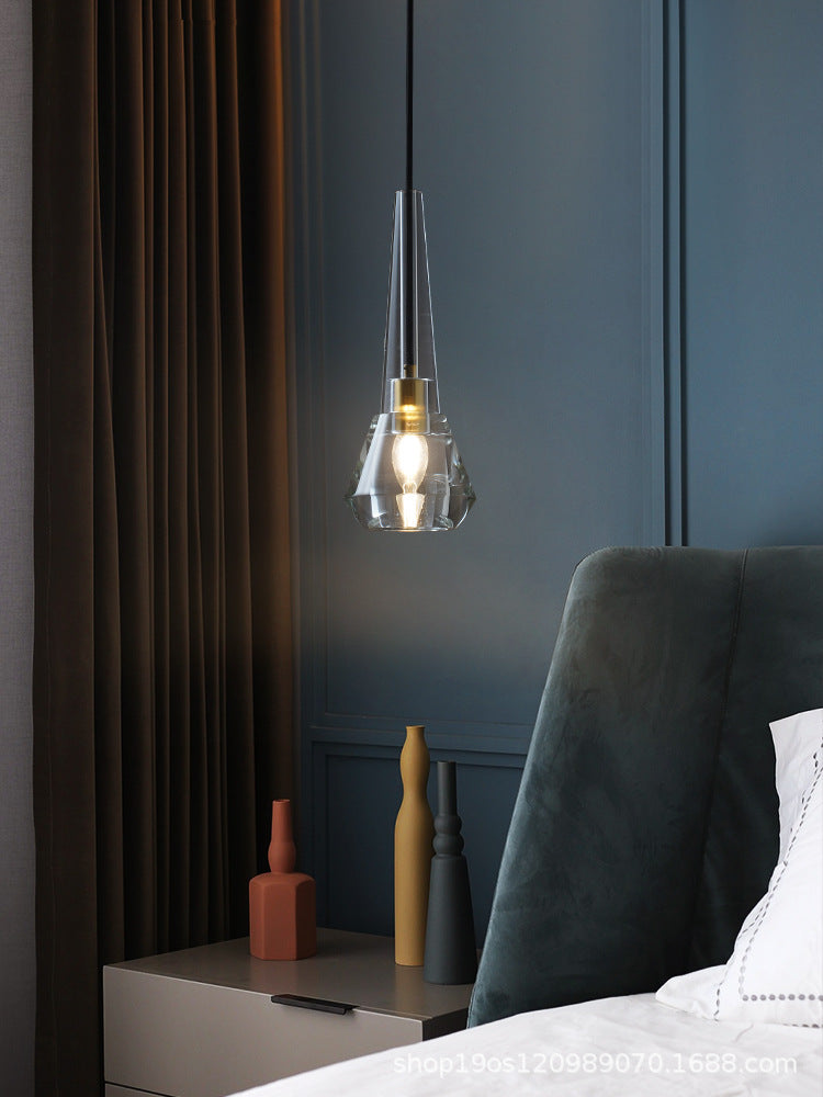 Modern Mini Crystal Pendant Light With Brass Finish For Living Room Bar And Coffee Shop Ceiling