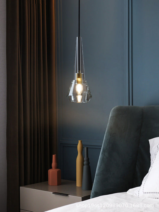 Modern Mini Crystal Pendant Light With Brass Finish For Living Room Bar And Coffee Shop Ceiling