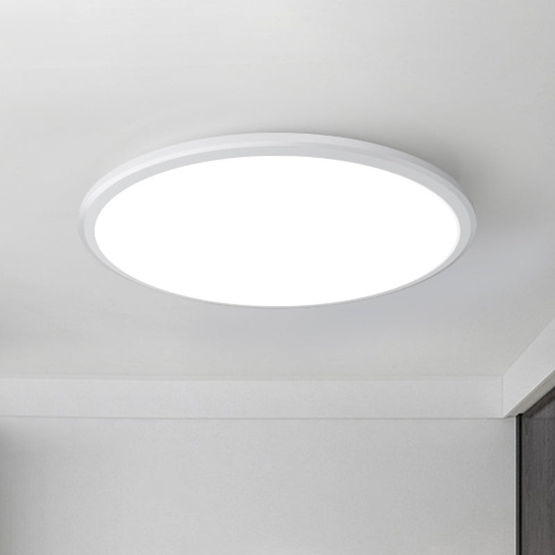 Ultra-Thin Round Led Ceiling Light For Kitchen - Simple White Design With Acrylic Flush Mount / 8