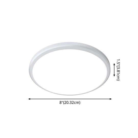 Ultra-Thin Round Led Ceiling Light For Kitchen - Simple White Design With Acrylic Flush Mount