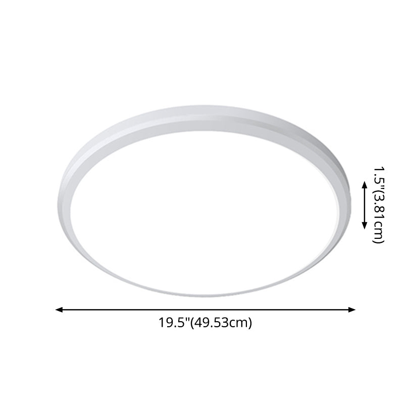 Ultra-Thin Round Led Ceiling Light For Kitchen - Simple White Design With Acrylic Flush Mount