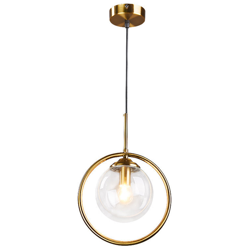 Contemporary Clear Glass Pendant Light Fixture For Bedroom