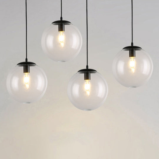 Minimalist Pendant Ceiling Light With Orb Glass Shade - Ideal Restaurant Lighting Fixture