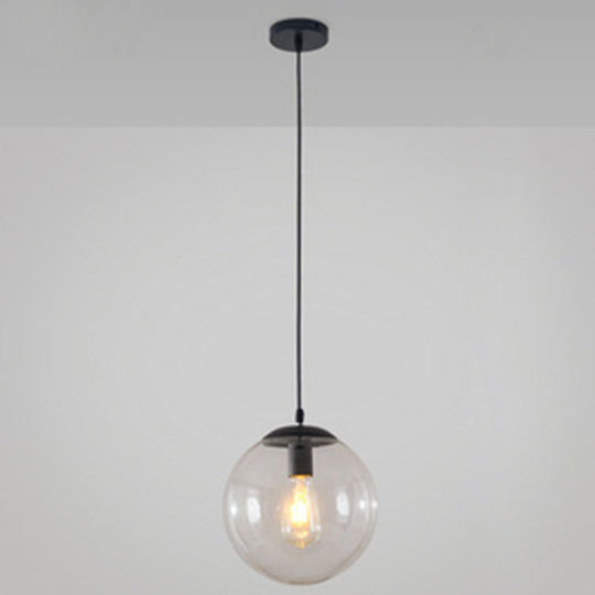 Minimalist Pendant Ceiling Light With Orb Glass Shade - Ideal Restaurant Lighting Fixture