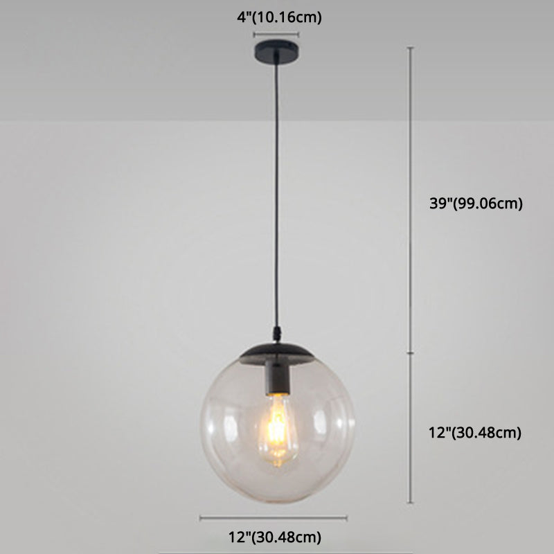 Minimalist Pendant Ceiling Light With Orb Glass Shade - Ideal Restaurant Lighting Fixture