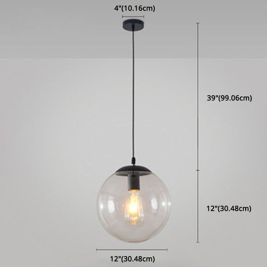 Minimalist Pendant Ceiling Light With Orb Glass Shade - Ideal Restaurant Lighting Fixture