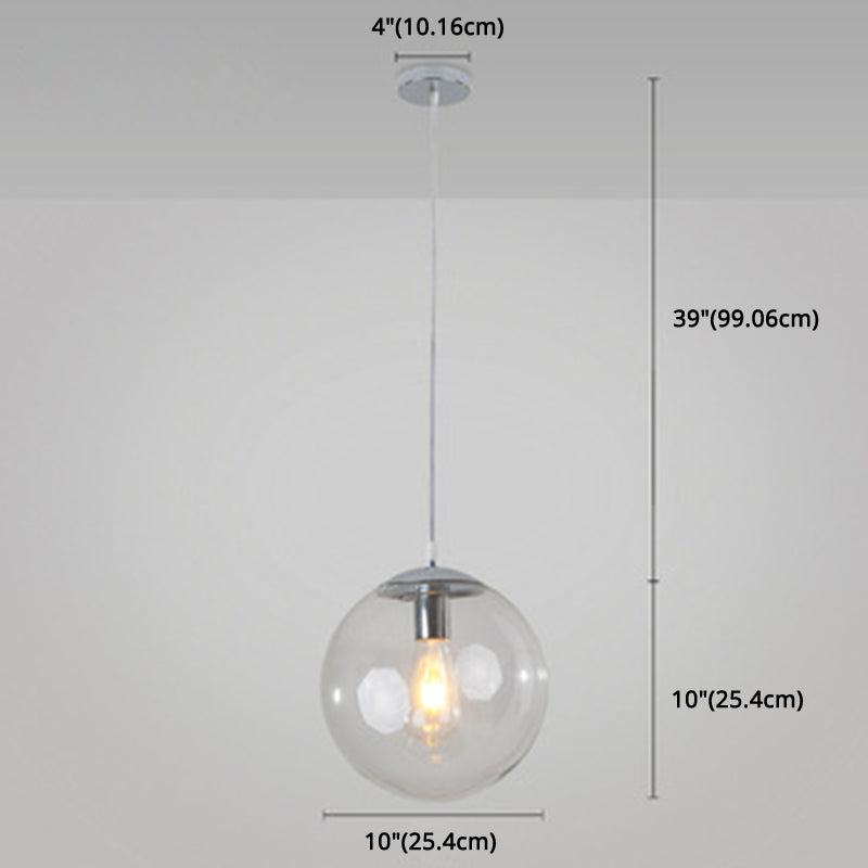 Minimalist Pendant Ceiling Light With Orb Glass Shade - Ideal Restaurant Lighting Fixture