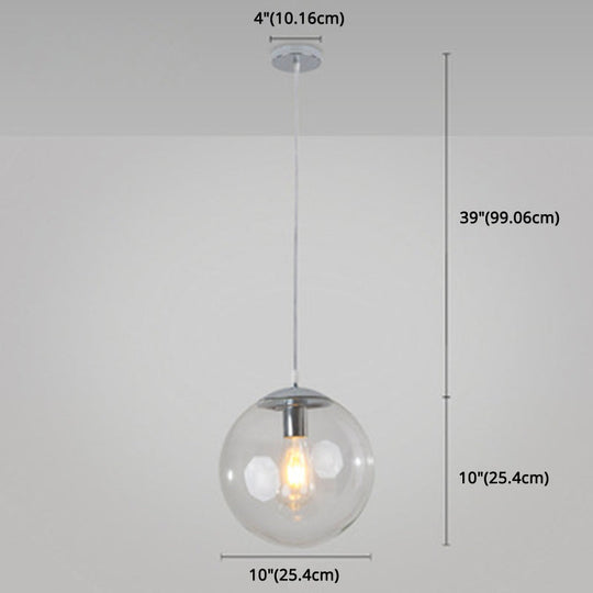 Minimalist Pendant Ceiling Light With Orb Glass Shade - Ideal Restaurant Lighting Fixture