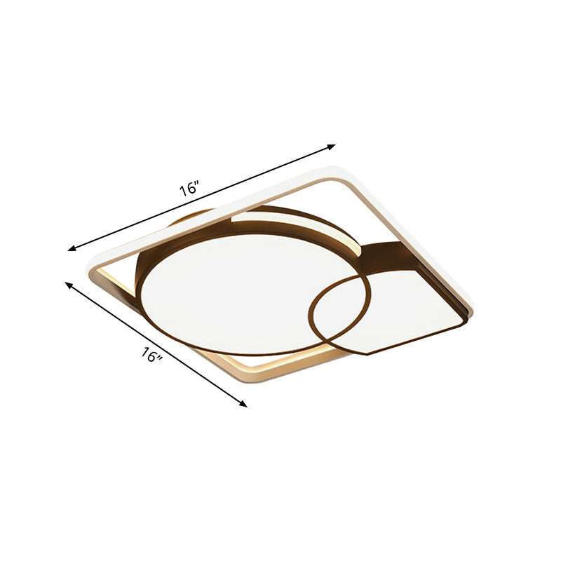 Circle Flushmount Led Light With Acrylic Modern Frame – Warm Or White