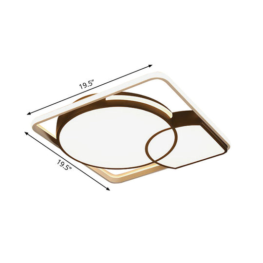 Circle Flushmount Led Light With Acrylic Modern Frame – Warm Or White