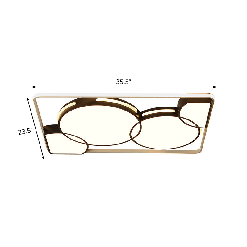 Circle Flushmount Led Light With Acrylic Modern Frame – Warm Or White