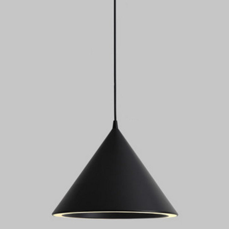 Minimalist Led Conical Pendant Light - Stylish Metal Ceiling Fixture Black / Warm 10