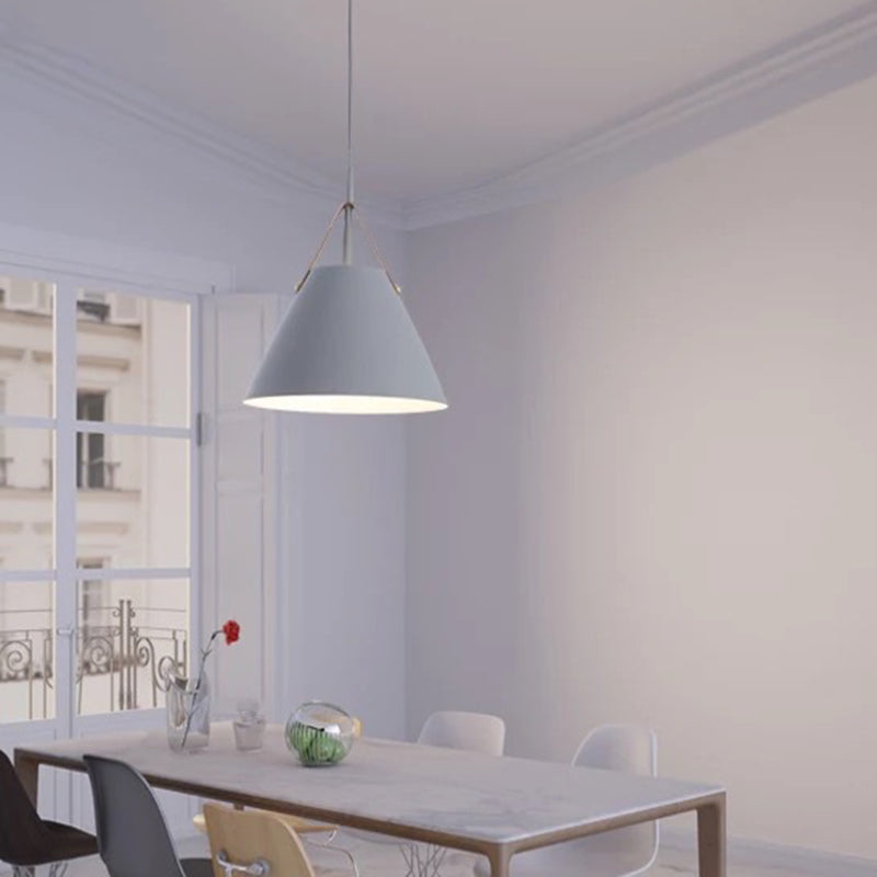 Metal Conical Suspension Pendant Ceiling Light - Minimalist Style For Living Room Grey / 10.5