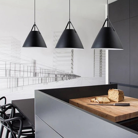 Metal Conical Suspension Pendant Ceiling Light - Minimalist Style For Living Room