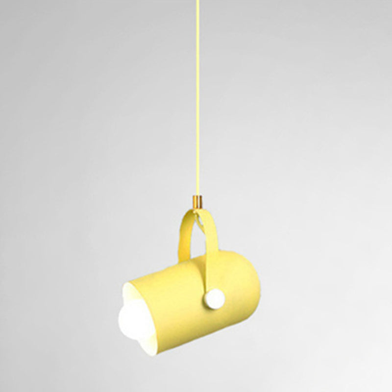 Simplicity Style Metal Pendant Light Kit For Clothes Shop With Handle Hanging Fixture Yellow
