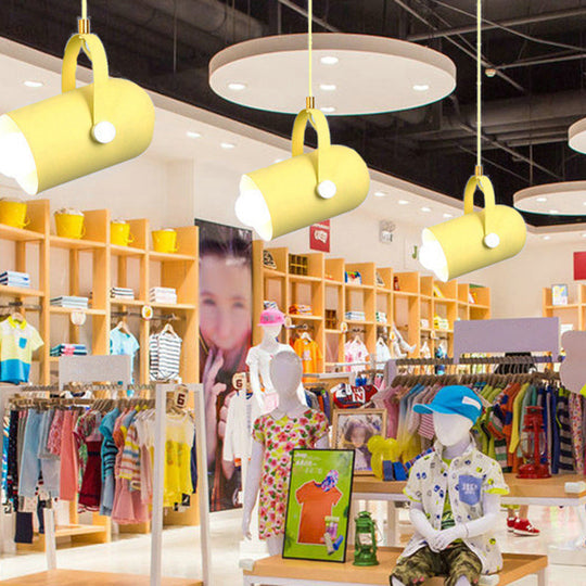 Simplicity Style Metal Pendant Light Kit For Clothes Shop With Handle Hanging Fixture