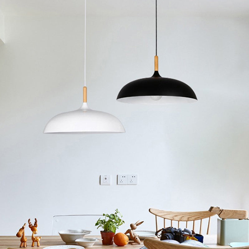 Minimalist Metal Down Lighting Pendant For Bedroom - Circle Fixture