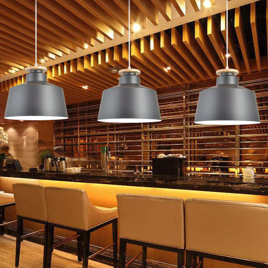 Minimalist Wooden And Metal Pendant Light For Restaurant Ceiling