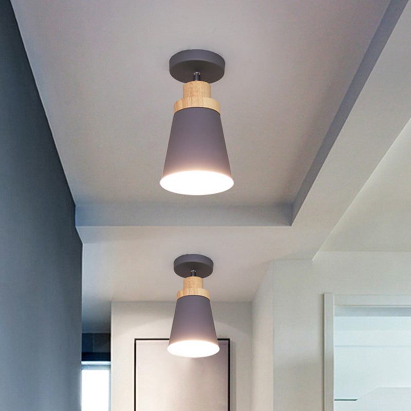 Modern Tapered Ceiling Flush Mount Light - Stylish Metal Close To Lighting Fixture