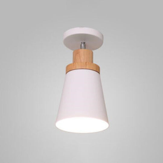 Modern Tapered Ceiling Flush Mount Light - Stylish Metal Close To Lighting Fixture White