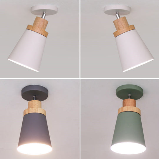 Modern Tapered Ceiling Flush Mount Light - Stylish Metal Close To Lighting Fixture