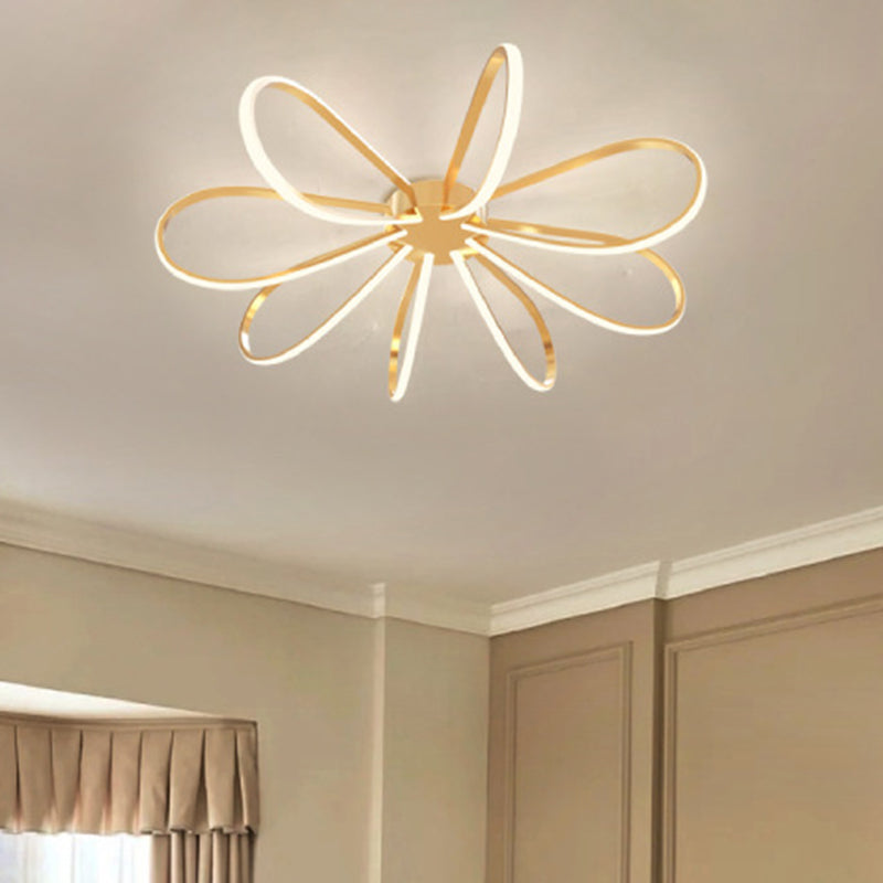 Gold Petal Acrylic Flush Mount Ceiling Light - Modern Led Fixture