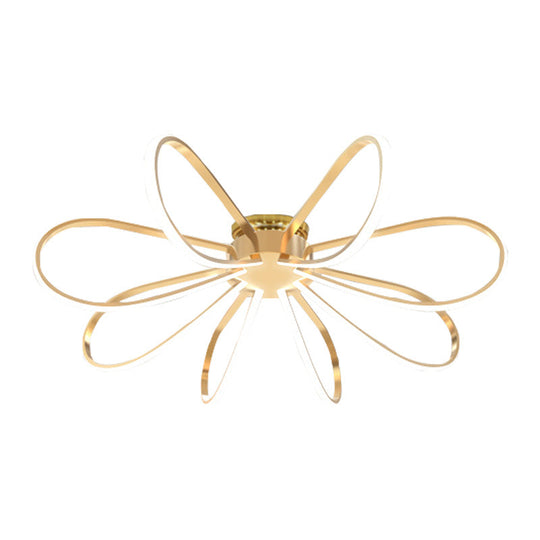 Gold Petal Acrylic Flush Mount Ceiling Light - Modern Led Fixture