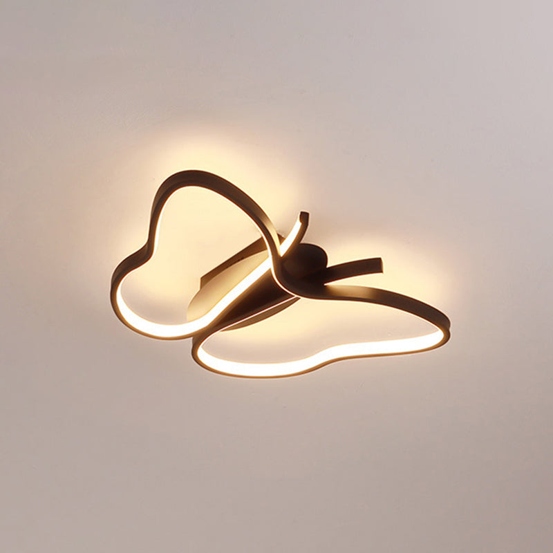 Modern Led Butterfly Ceiling Light Fixture - Close-To-Ceiling Metal Lighting Black / White