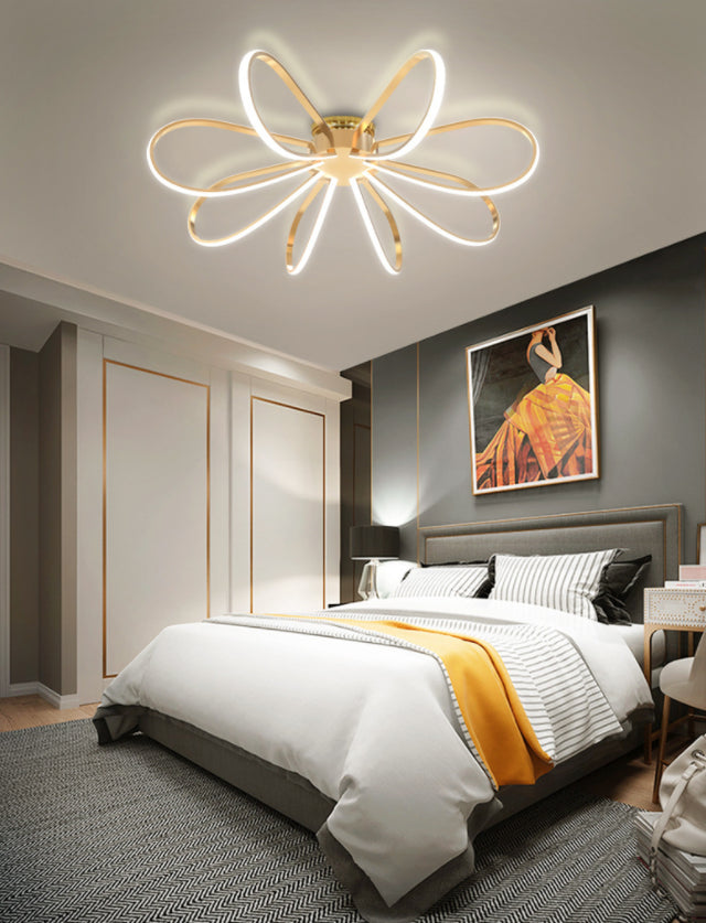 Gold Petal Acrylic Flush Mount Ceiling Light - Modern Led Fixture