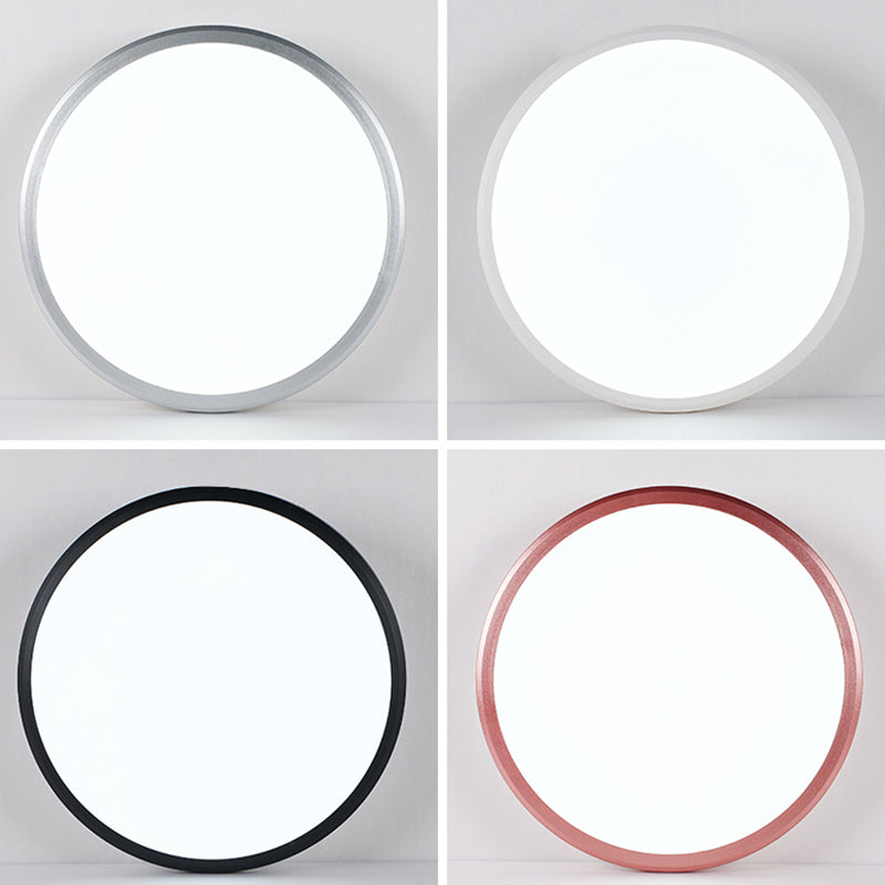 Modern Round Flush Mount Ceiling Light - Super-Thin Design 1 Acrylic Contemporary Fixture