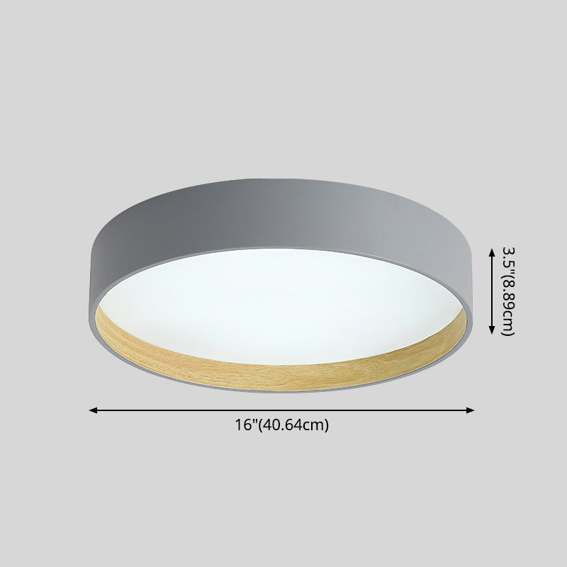 Metallic Modern Drum Flush Mount Ceiling Light Fixture