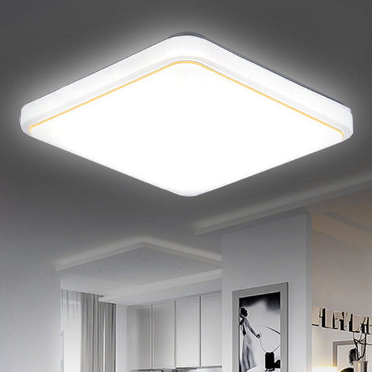 Simplicity Acrylic Ceiling Flush Mount Light For Living Room - Square Design
