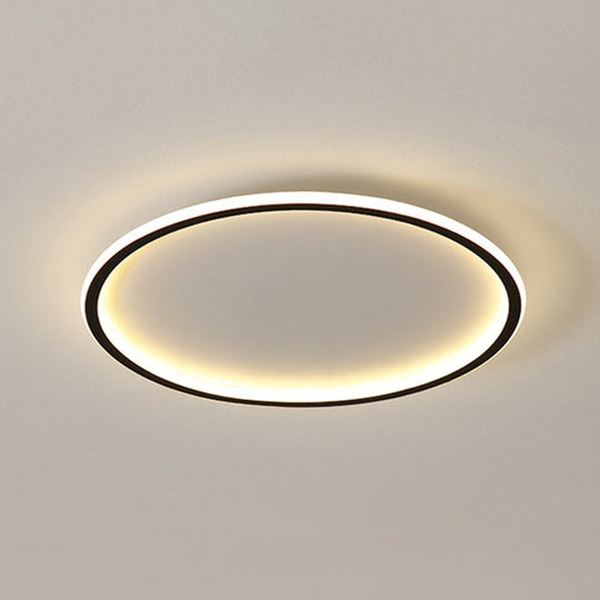 Contemporary Aluminum Flushmount Lights - Stylish Ceiling Fixture For Living Room Black / 19.5