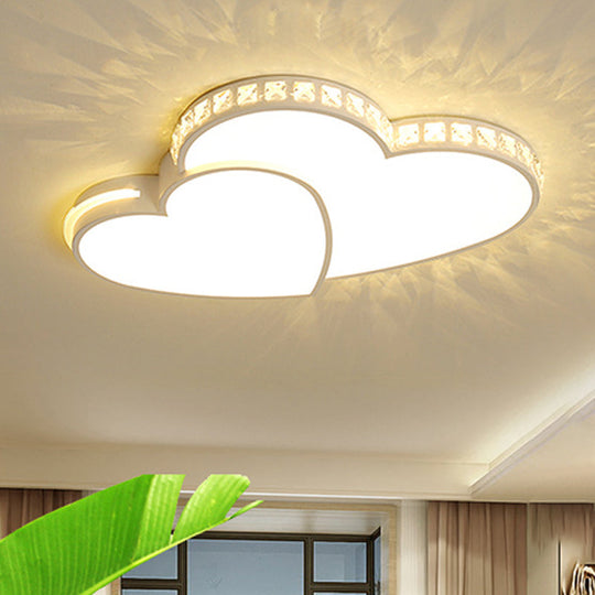 Led Heart Flush Mount Ceiling Light - 20.5’/24.5’ Simple White Acrylic Warm/White/3 Color Ideal