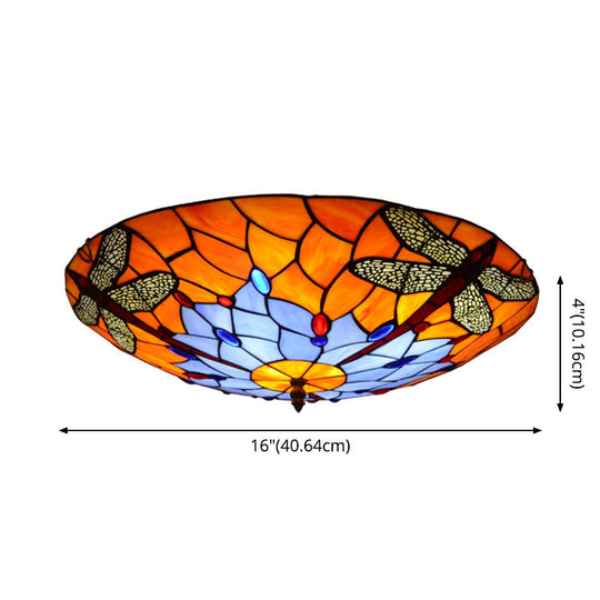 Tiffany Stained Glass Ceiling Light For Rustic Décor In Living Room/Stairway