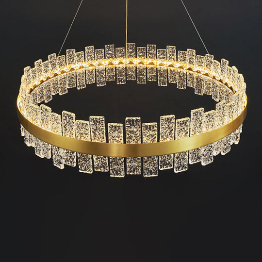 Gold Metal Crystal Led Pendant Chandelier - Stunning Art Deco Lighting For Living Room