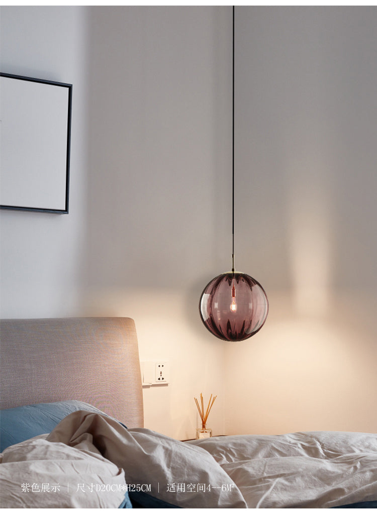 Sleek Ribbed Pendant Light: Modern Designer Hanging Lamp For Bedroom With 1 Light
