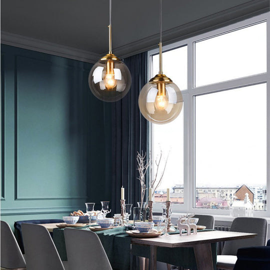 Oval Glass Minimalist Pendant Light - 6 Diameter Suspension Lamp For Coffee Shops With 47 Hanging