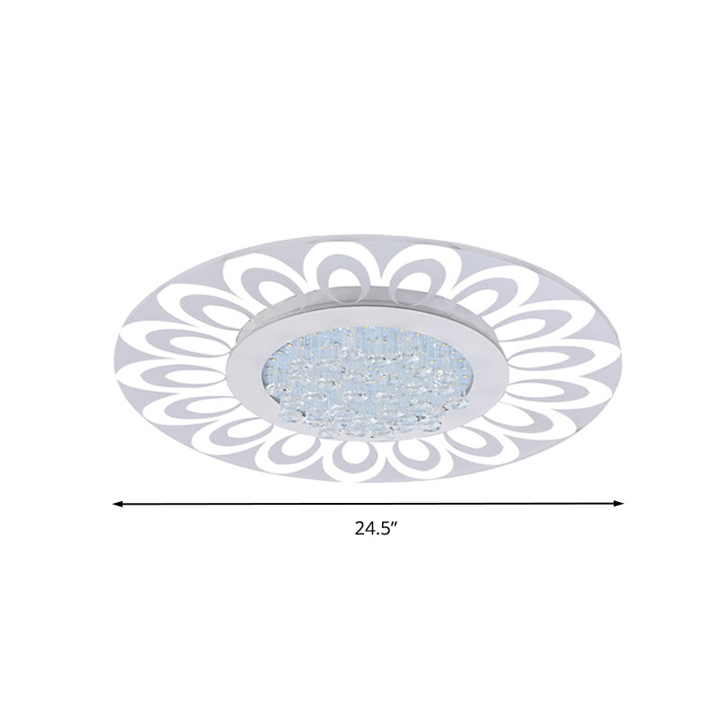 Modern Crystal Led Flush Mount Lighting In Multiple Light Options Various Sizes Available
