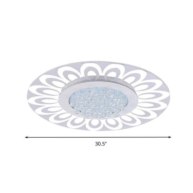 Modern Crystal Led Flush Mount Lighting In Multiple Light Options Various Sizes Available