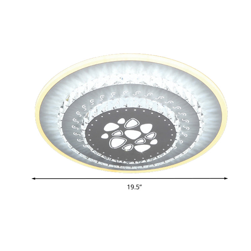 Modern Crystal Ceiling Mount Led Light Fixture For Bedroom - White Loving Heart/Square/Rose Design
