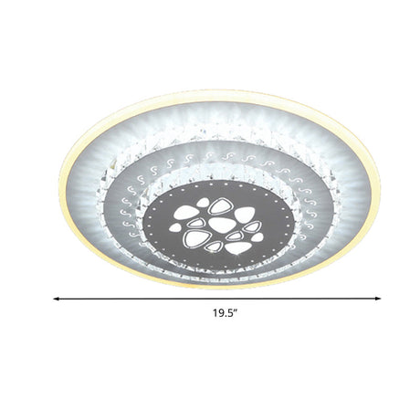 Modern Crystal Ceiling Mount Led Light Fixture For Bedroom - White Loving Heart/Square/Rose Design