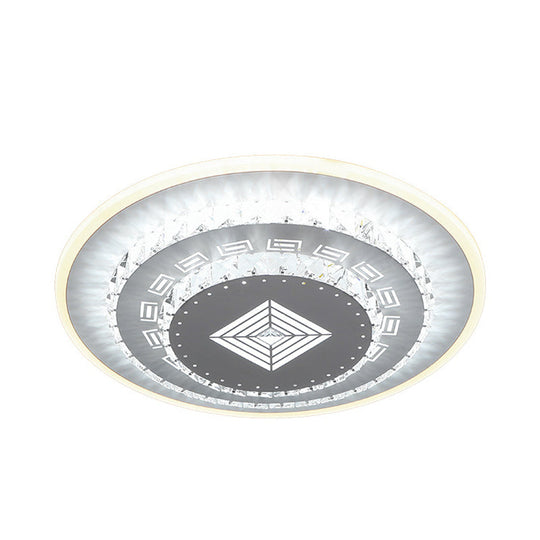 Modern Crystal Ceiling Mount Led Light Fixture For Bedroom - White Loving Heart/Square/Rose Design