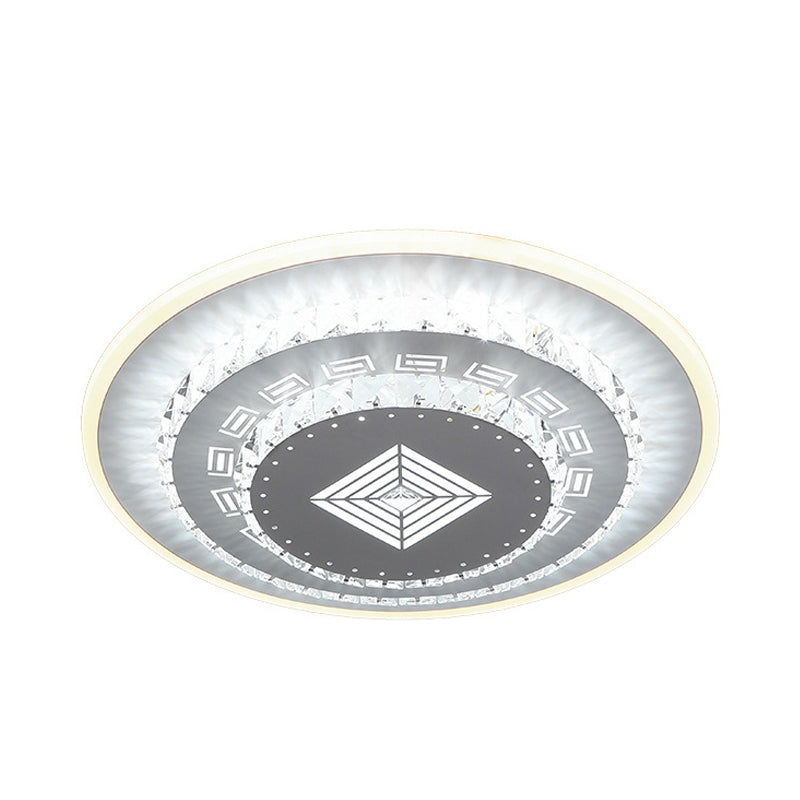 Modern Crystal Ceiling Mount Led Light Fixture For Bedroom - White Loving Heart/Square/Rose Design