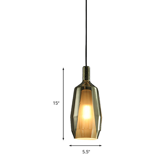 Modern Green Glass Tulip Pendant Light For Dining Room - Single Head Hanging Lamp Kit