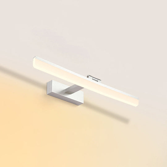 Modern Led Bathroom Mirror Cabinet Light In 3 Color Finishes Silver / Warm