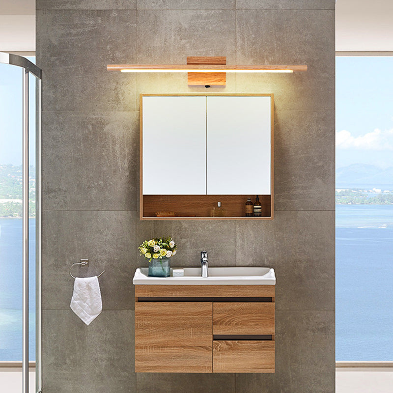 Simplistic Wooden Led Wall Mounted Vanity Light Fixtures For Bathrooms