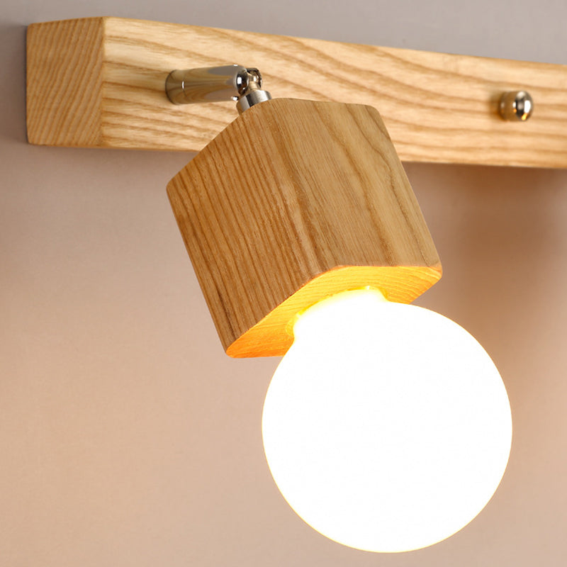 Adjustable Wooden Vanity Mirror Light: Modern Sconce For Bathroom